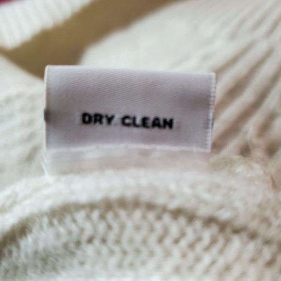 100% Cashmere Hi-Low Asymmetrical Cream Cable Knit Sweater - Sz S - Picture 12 of 12